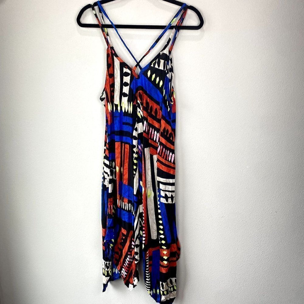 La Blanca Tribal Print Handkerchief Coverup Dress L/XL